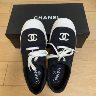 シャネル(CHANEL)の❤️シャネルCHANEL厚底キャンバス スニーカー 37(スニーカー)