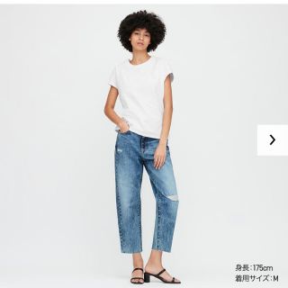 ユニクロ(UNIQLO)のコットンリラックスフレンチスリーブT 白(Tシャツ(半袖/袖なし))