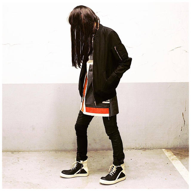 再追加販売 Rick Owens 16SS グラフィック スネークレザートリム T