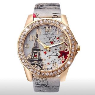 レディース ファッション ホワイト腕時計　オシャレ　パリ(腕時計)