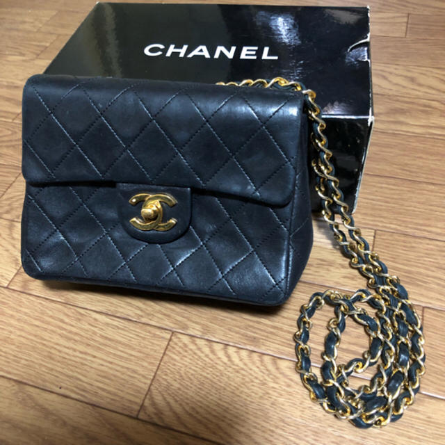 CHANEL 正規品ヴィンテージミニマトラッセ チェーンバッグ黒ブラックレディース