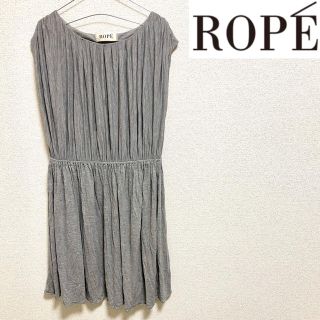 ロペ(ROPE’)のayarashi様ロペ ワンピース  ノースリーブ　ウエストゴム　グレー(ひざ丈ワンピース)