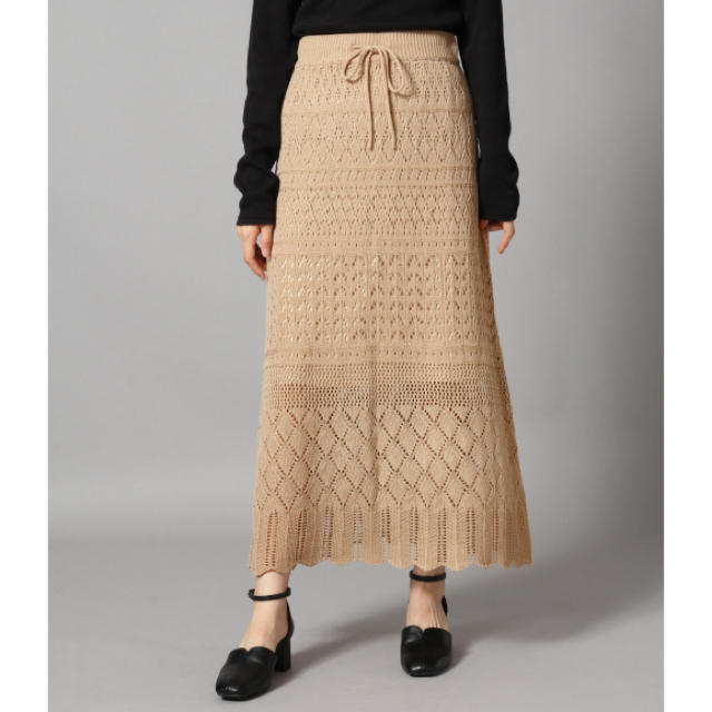 LOWRYS FARM(ローリーズファーム)の新品 ローリーズファーム✳︎スカシアミニットスカート 透かし編み ニットスカート レディースのスカート(ロングスカート)の商品写真
