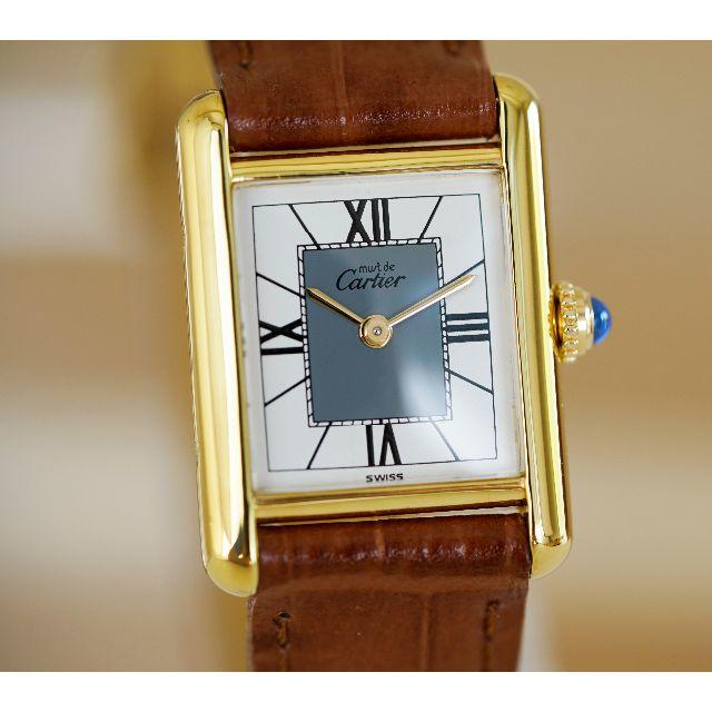 Cartier - 美品 カルティエ マスト タンク グレー ホワイト ローマン SM