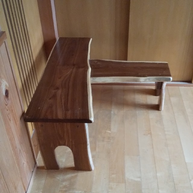 しずく様専用天然木のミニテーブル２個セット ハンドメイドのインテリア/家具(家具)の商品写真