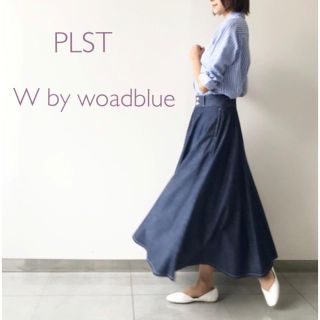 プラステ(PLST)の♡再値下げ♡PLSTプラステ W by woadblue Aラインデニムスカート(ロングスカート)