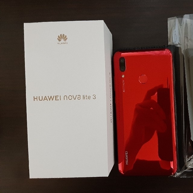 【送料無料】Huawei nova lite3 simフリー  レッドスマホ/家電/カメラ