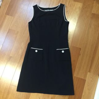 マリークワント(MARY QUANT)のワンピース MARY QUANT London ポケット ボタン ブラック(ひざ丈ワンピース)