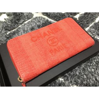 シャネル(CHANEL)のCHANEL シャネル　ドーヴィルジップ長財布　赤色(長財布)