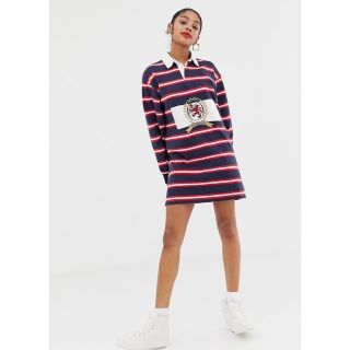 トミーヒルフィガー(TOMMY HILFIGER)のTommy Jeans ラガーシャツ　ワンピース(ミニワンピース)