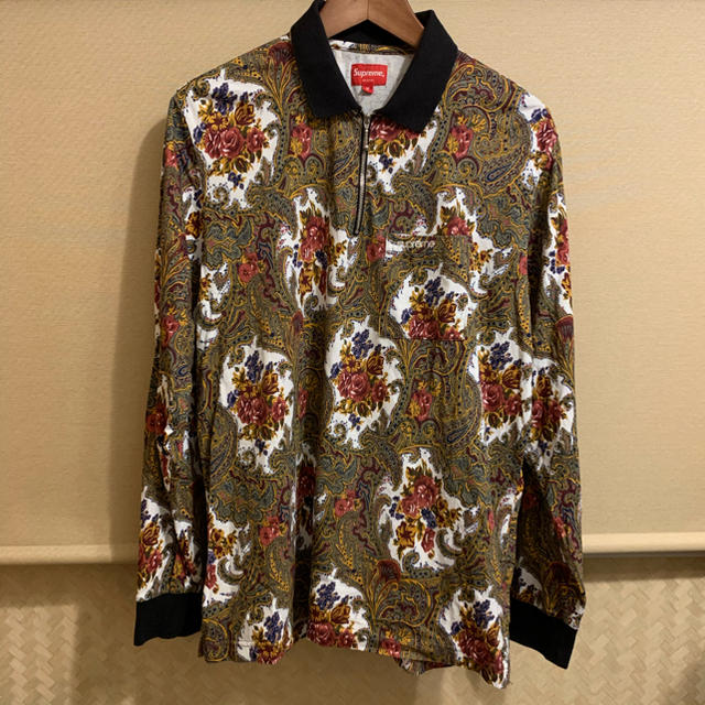 Supreme(シュプリーム)のSupreme Paisley L/S Polo White Mサイズ メンズのトップス(ポロシャツ)の商品写真