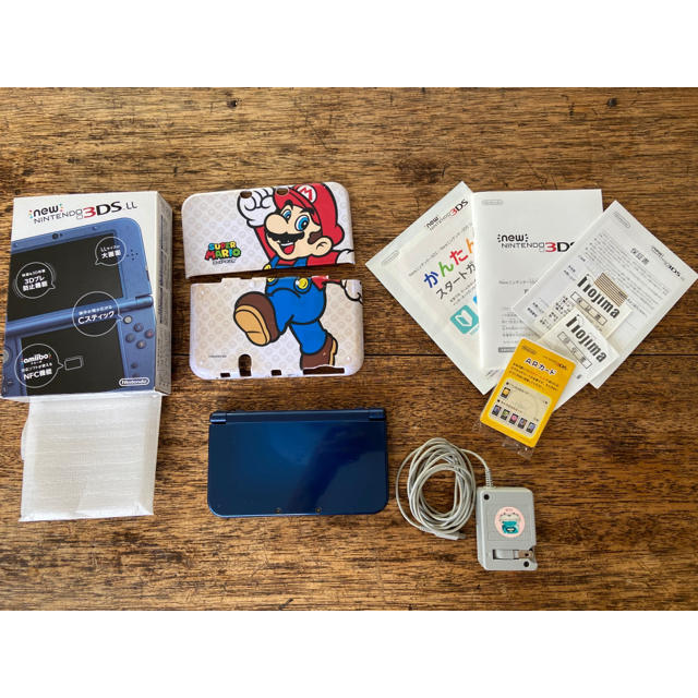 3ds Ll本体 アダプター 画面保護シール マリオハードカバー付 難あり Caffettano Waw Pl