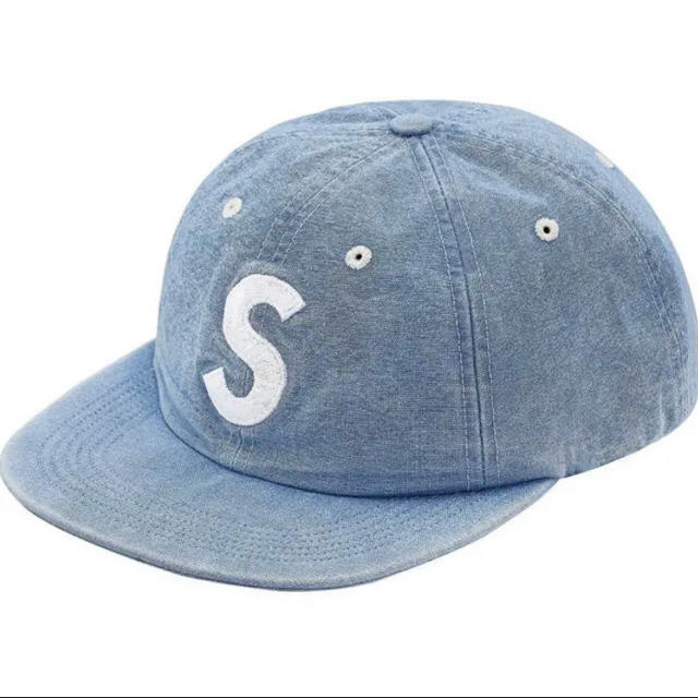 Supreme washed shambray s logo cap