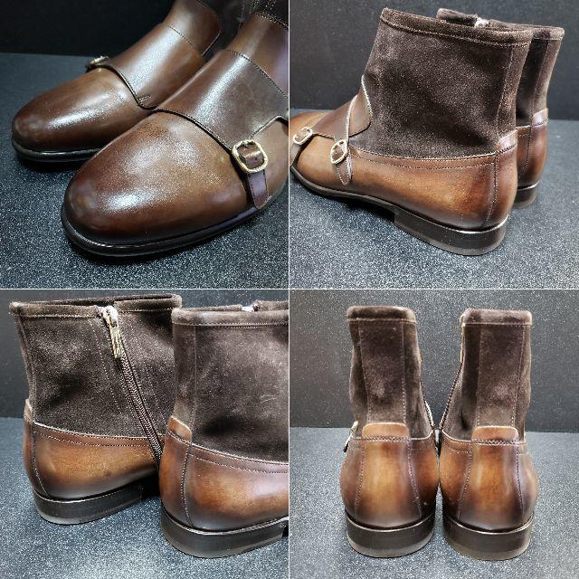 サントーニ（Santoni） レザーブーツ 茶 9.5