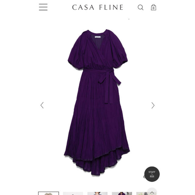 週末のみお値下げ　casa fline LINENイレヘム半袖ワンピース