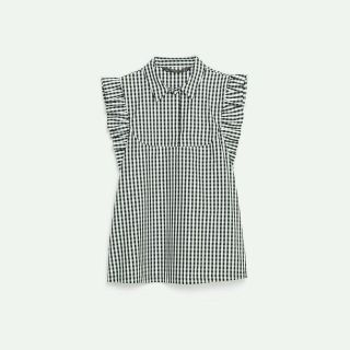 ザラ(ZARA)の♡新品タグ付き♡ギンガムチェックシャツ♡(シャツ/ブラウス(半袖/袖なし))