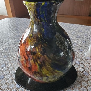 最終価格　花瓶　ガラス製　　台付き(花瓶)