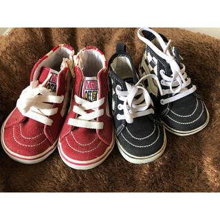 ヴァンズ(VANS)のVANS  SK8HI チェッカー黒　赤　2足(スニーカー)