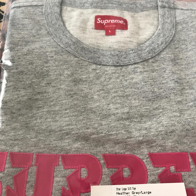 Supreme star logo s/s top tシャツ Lサイズ グレー