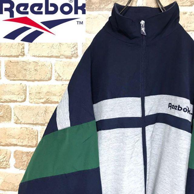 Reebok(リーボック)の【専用】リーボック 切り返し マルチカラー 刺繍ビッグロゴ ポリジップブルゾン メンズのジャケット/アウター(ブルゾン)の商品写真