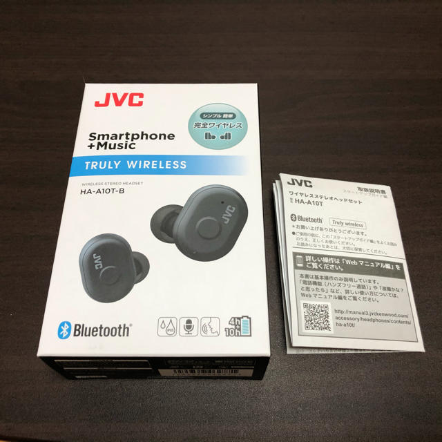 JVC 完全ワイヤレスイヤホン　HA-A10T-B ブラック スマホ/家電/カメラのオーディオ機器(ヘッドフォン/イヤフォン)の商品写真