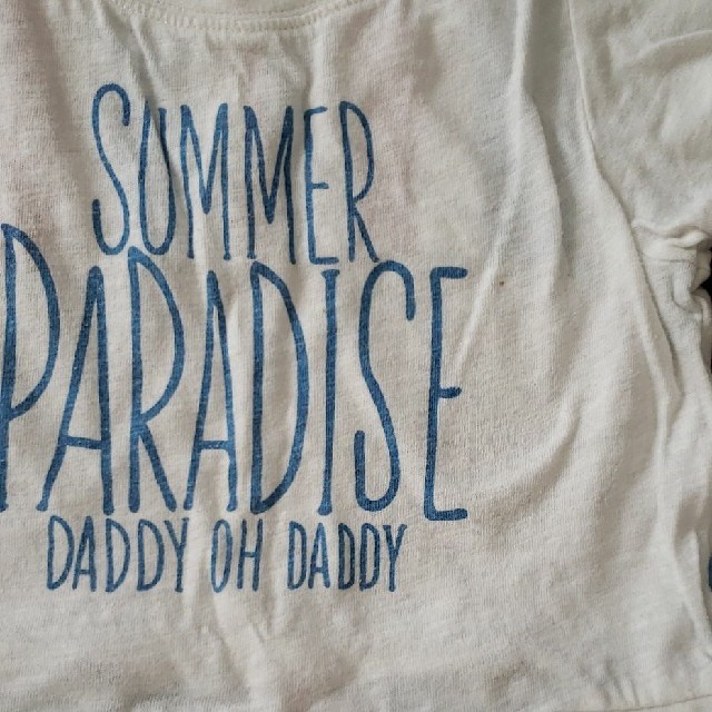 daddy oh daddy(ダディオーダディー)のワンピース！重ね着風！ボーダー。半袖。白Tシャツと2点セット！！ キッズ/ベビー/マタニティのキッズ服女の子用(90cm~)(Tシャツ/カットソー)の商品写真