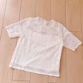 ヘザー(heather)のHeather ヘザー 花柄 レース シフォン ブラウス 新品未使用品 タグなし(シャツ/ブラウス(半袖/袖なし))