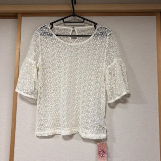 クリア(clear)の新品タグ付き☆clearレーストップス(カットソー(長袖/七分))