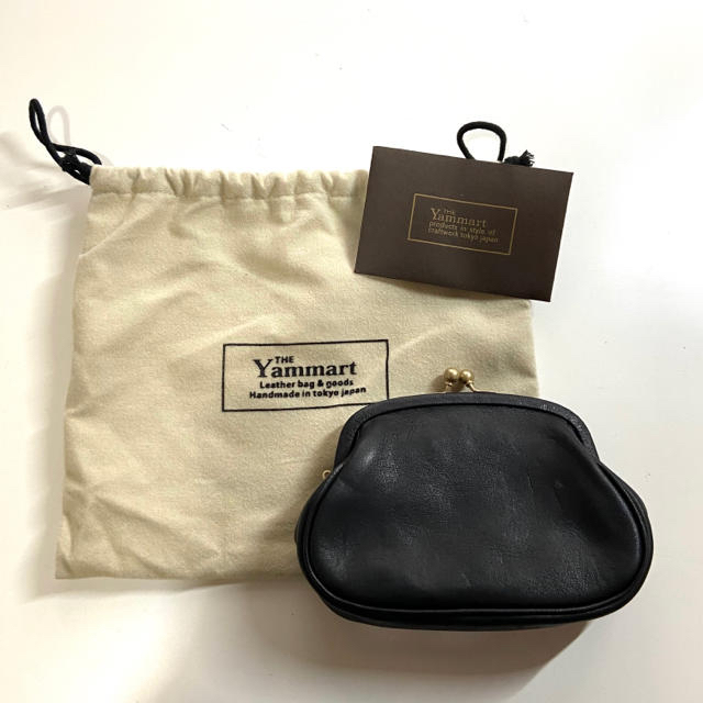 Yammart カウレザーがま口ポーチ plain-gama-pouch