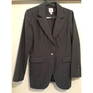 ギャップ(GAP)のGAP ジャケット　グレー　ストライプ(テーラードジャケット)