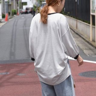 ダブルクローゼット(w closet)の新品クルーネックボーダービッグTee(Tシャツ(半袖/袖なし))