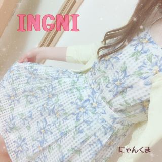 イング(INGNI)のINGNI 花柄オーガンジーワンピース(ミニワンピース)