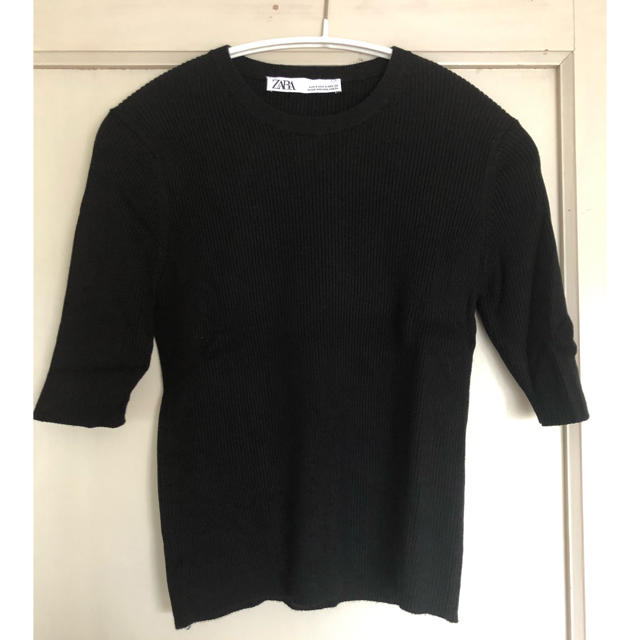 ZARA(ザラ)のZARA サマーニット リブニット　トップス レディースのトップス(カットソー(半袖/袖なし))の商品写真