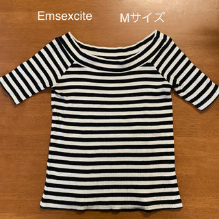 エムズエキサイト(EMSEXCITE)のEmsexcite ボーダーカットソー　Mサイズ(カットソー(半袖/袖なし))