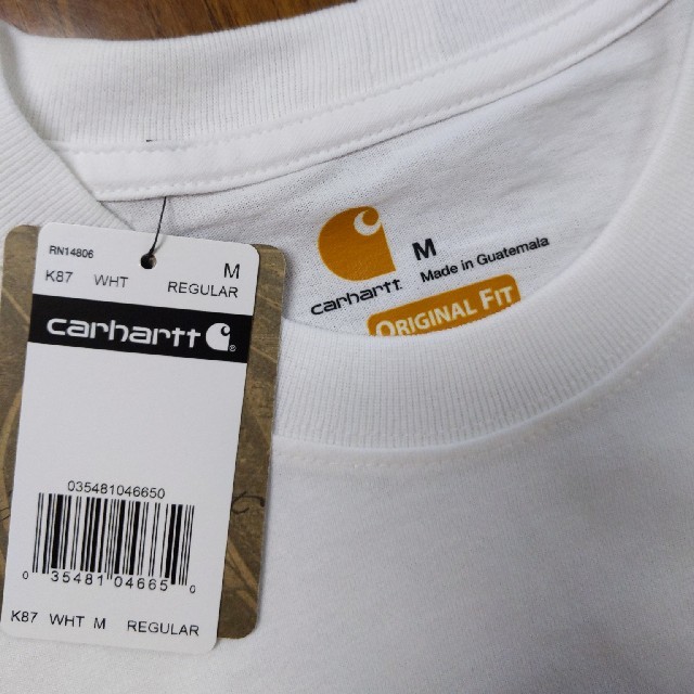 carhartt(カーハート)の新品 M WH カーハート ポケット Ｔシャツ ホワイト メンズのトップス(Tシャツ/カットソー(半袖/袖なし))の商品写真