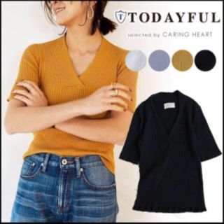 トゥデイフル(TODAYFUL)のトゥデイフル Cross Vneck Knit(カットソー(半袖/袖なし))