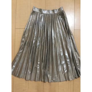 ザラ(ZARA)のZARA フェイクスエードミモレ丈プリーツスカート(ひざ丈スカート)