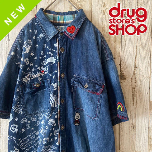 drug store's(ドラッグストアーズ)の美品　DRUG STORE'S / デニムシャツ　刺繍　FREE SIZE メンズのトップス(シャツ)の商品写真