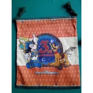 ディズニー(Disney)の東京ディズニーシー 3周年 ミッキー & プルート 巾着(その他)