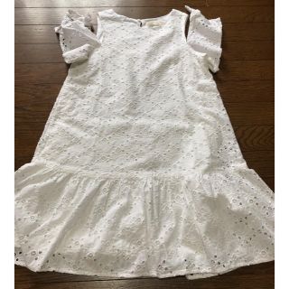 ザラキッズ(ZARA KIDS)のZARA 白ワンピース160cm(ワンピース)