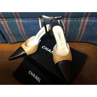 シャネル(CHANEL)のCHANEL👠アンクルストラップ  パンプス 35★バイカラー(ハイヒール/パンプス)