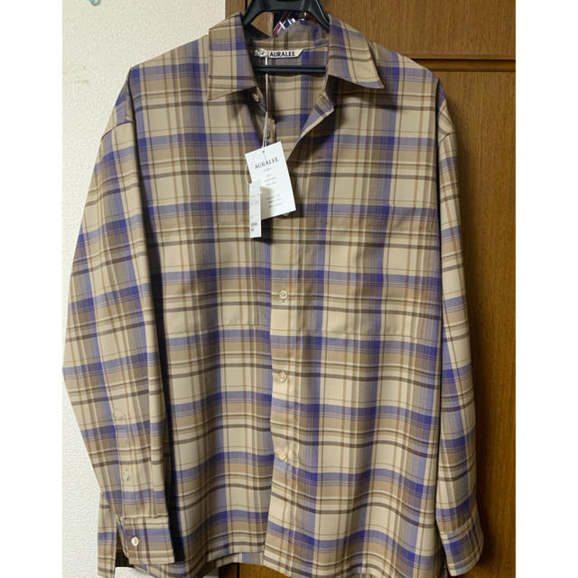 保管に伴うシワはご了承下さいSUPER LIGHT WOOL CHECK SHIRTS  18aw