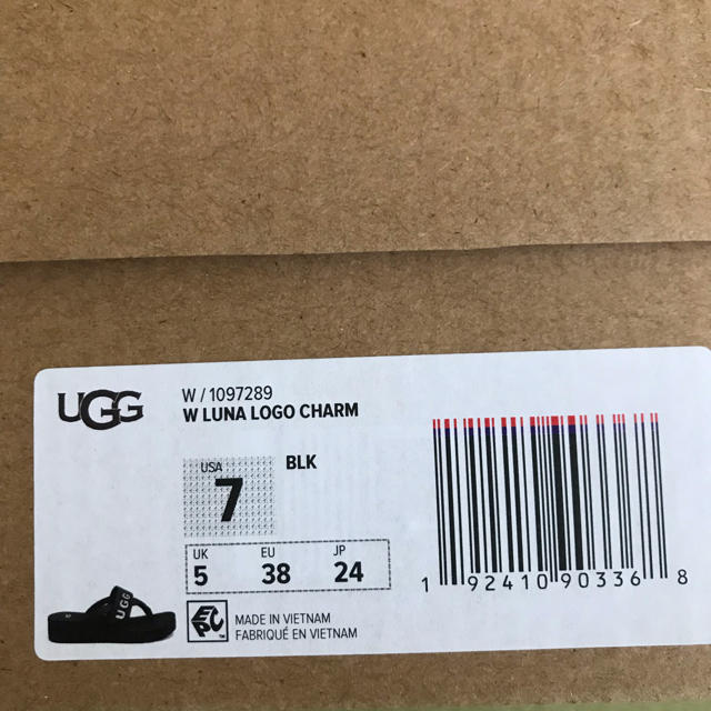 新品 UGG  サンダル 24 黒 ブラック