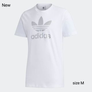 アディダス(adidas)の新品 M adidas originals Tシャツ トレフォイル 白×銀ロゴ(Tシャツ/カットソー(半袖/袖なし))