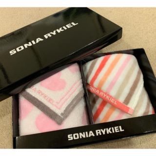 ソニアリキエル(SONIA RYKIEL)の【BOX入り】SONIA RYKIEL タオルハンカチ 2枚セット(ハンカチ)