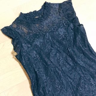 ザラ(ZARA)の【美品】エレガント レース ノースリーブ(カットソー(半袖/袖なし))