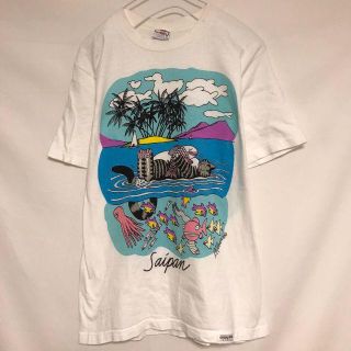 USA製 Crazy Shirts クリバンキャット Tシャツ 南国 海 ハワイ(Tシャツ/カットソー(半袖/袖なし))