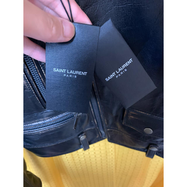 Saint Laurent(サンローラン)の【Saint Laurent】ヴィンテージ加工スタッズライダースジャケット メンズのジャケット/アウター(ライダースジャケット)の商品写真