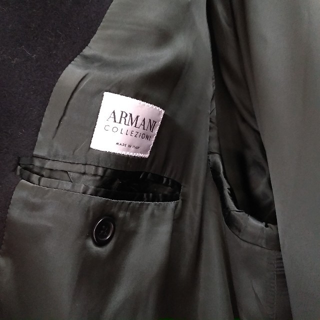 ARMANI COLLEZIONI(アルマーニ コレツィオーニ)のアルマーニ コレツィオーニ　男性用コート（黒） メンズのジャケット/アウター(ステンカラーコート)の商品写真