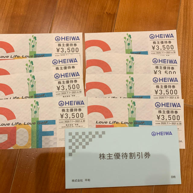 平和 HEIWA 株主優待券 28,000円分 (3,500円券 x 8枚)